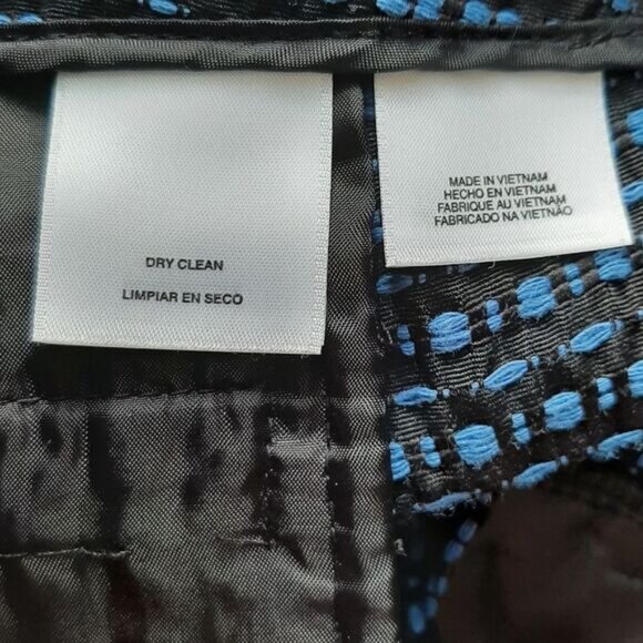 ANNE KLEIN | Woven Textured Pattern Front Crease Ankle Crop Trousers Blue Sz 10 - Picture 10 of 11